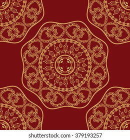 seamless decorative background,  flower mandala