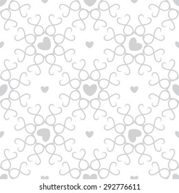 Seamless decorative background with hearts. Vector pattern. Ornamental illustration.