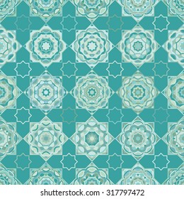 Seamless decorative background with mosaic stars