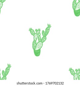Nahtloser dekorativer Hintergrund. Muster der Kaktuspflanzen. Dekorative Textur für das Design von Tapeten, Wickelpapier, Scrapie, Web, Textilien.