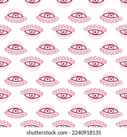 Seamless decorative background for surface design. Vector illustration. Eye texture. 