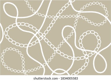 Seamless decorative baroque pattern with chains on beige background.EPS10 Illustration.