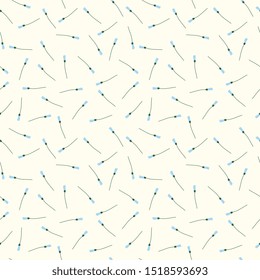 Seamless decorative blue flowers pattern