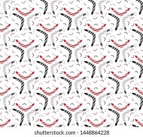 Seamless decorative Boomerang pattern with chevron. Boomerang symbolizes "full circle"/"karma".