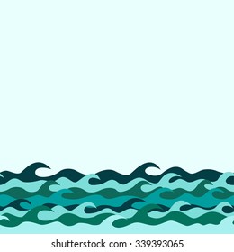 seamless decorative border from marine waves 