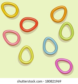 Seamless decorative candy easter symbols over warm spring background
