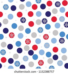 Seamless decorative Christmas background with nice color snow ball