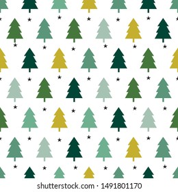 Seamless decorative Christmas tree, vector illustration