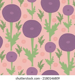 Seamless decorative colorful pattern with cute flower. Print for textile, wallpaper, covers, surface. Retro stylization. For fashion fabric.