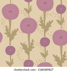 Seamless decorative colorful pattern with cute flower. Print for textile, wallpaper, covers, surface. Retro stylization. For fashion fabric.