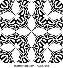 Seamless Decorative Cross Pattern. Vector Monochrome Background
