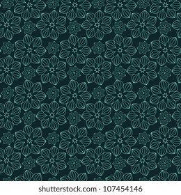 Seamless decorative dark blue pattern