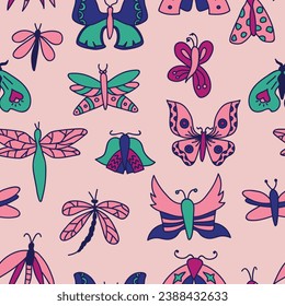 Decoración elegante y sin inconvenientes con mariposas. Imprimir para textil, papel pintado, cubiertas, superficie. Estilización retro. Para tela de moda.