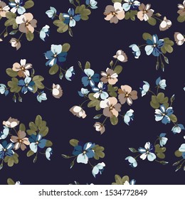 Seamless decorative elegant pattern with cute flower. Vintage antique watercolor style print for textile, wallpaper, covers, surface. For fashion fabric.