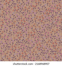 Seamless decorative elegant pattern with cute flower. Print for textile, wallpaper, covers, surface. For fashion fabric. Retro stylization.