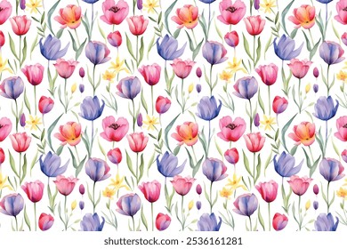 Seamless decorative elegant pattern with cute flower.