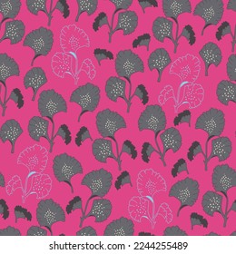 Seamless decorative elegant pattern with exotic leaves. Print for textile, wallpaper, covers, surface. Retro stylization. For fashion fabric.
