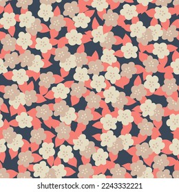 Seamless decorative elegant pattern with flowers. Print for textile, wallpaper, covers, surface. Retro stylization. For fashion fabric.