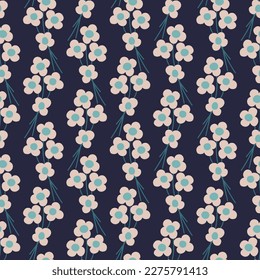 Seamless decorative elegant pattern with flowers. Print for textile, wallpaper, covers, surface. Retro stylization. For fashion fabric.