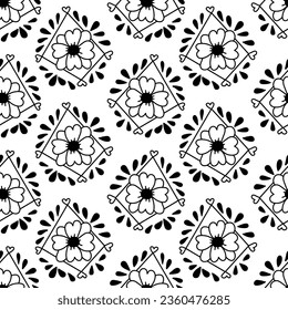 Seamless decorative elegant pattern with flowers. Print for textile, wallpaper, covers, surface. Retro stylization. For fashion fabric.