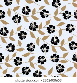 Seamless decorative elegant pattern with flowers. Print for textile, wallpaper, covers, surface. Retro stylization. For fashion fabric.