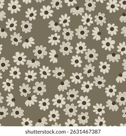 Seamless decorative elegant pattern with flowers. Print for textile, wallpaper, covers, surface. Retro stylization. For fashion fabric.