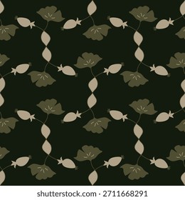 Seamless decorative elegant pattern with flowers. Print for textile, wallpaper, covers, surface. Retro stylization. For fashion fabric.