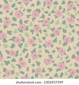 Decoración elegante y sin inconfundibles con flores rosas. Imprimir para textil, papel pintado, cubiertas, superficie. Estilización retro. Para tela de moda.