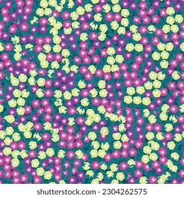 Seamless decorative elegant pattern with purple flowers. Print for textile, wallpaper, covers, surface. Retro stylization. For fashion fabric.