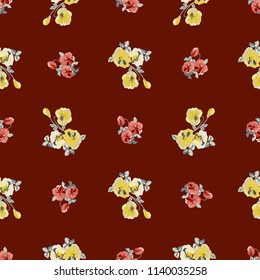 Seamless decorative elegant pattern with small-scale cute flower of viola. For textile, wallpaper, covers, surface