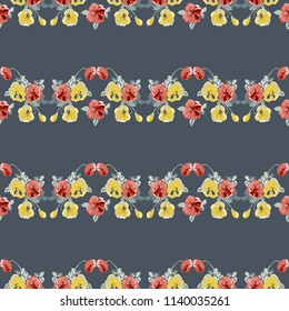 Seamless decorative elegant pattern with small-scale cute flower of viola. For textile, wallpaper, covers, surface