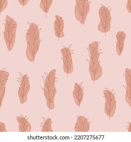 Seamless decorative elegant pattern with twigs. Print for textile, wallpaper, covers, surface. For fashion fabric. Retro stylization.