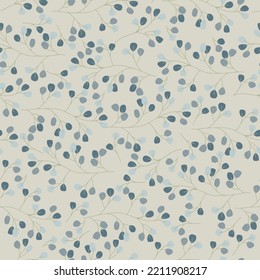 Seamless decorative elegant pattern with twigs. Print for textile, wallpaper, covers, surface. Retro stylization. For fashion fabric.