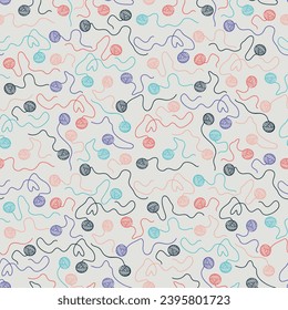 Decoración elegante y sin inconvenientes con manchas de hilo. Imprimir para textil, papel pintado, cubiertas, superficie. Para tela de moda. Estilización retro.