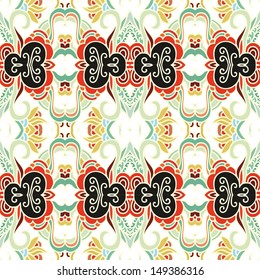 Seamless decorative exotic pattern