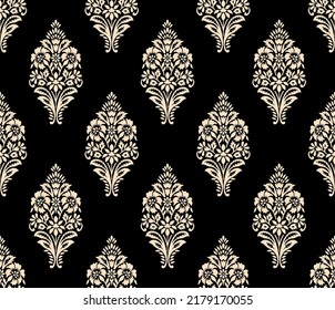 Seamless Decorative Floral Damask Wallpaper Pattern