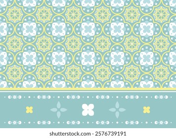 Seamless decorative floral motif pattern in pastel color