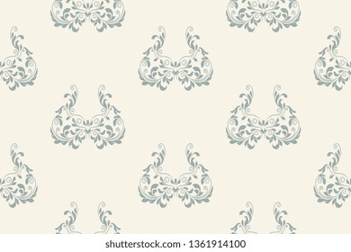 Seamless decorative floral ornament on background. Wallpaper pattern
