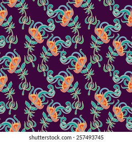 Seamless decorative floral pattern