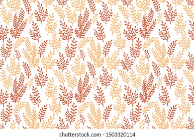 Seamless decorative floral pattern with branches with small leaves vector illustration