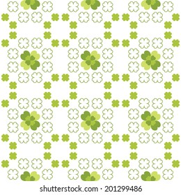 Seamless decorative floral pattern with clover, shamrocks for textiles, interior design, for book design, website background