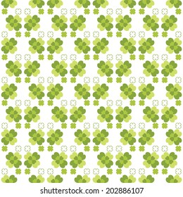 Seamless decorative floral pattern with clover