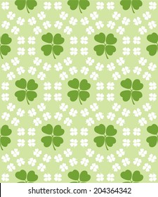 Seamless decorative floral pattern with clover 