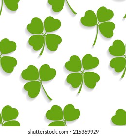 Seamless decorative floral pattern with clover 
