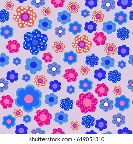 Seamless decorative floral pattern on  lilac background