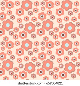 Seamless decorative floral pattern on  pink background