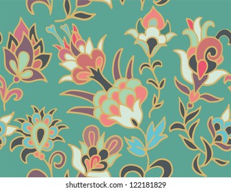 seamless decorative floral pattern in orient style