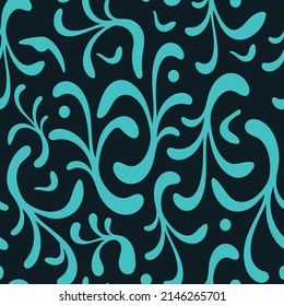 seamless decorative floral pattern with swirls. 