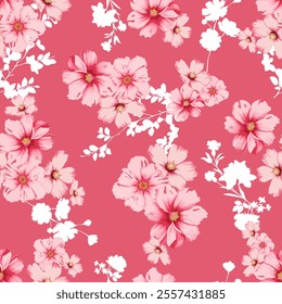 Seamless decorative floral pattern. Vector Illustration.