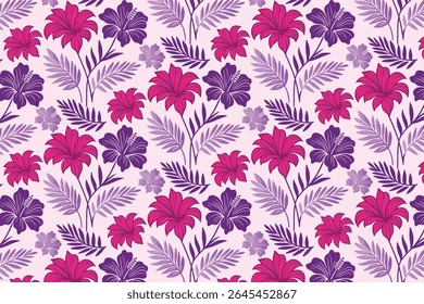 seamless decorative flower sketch with hand drawn botanical lines and minimalist texture for wallpaper and pillow fabric

